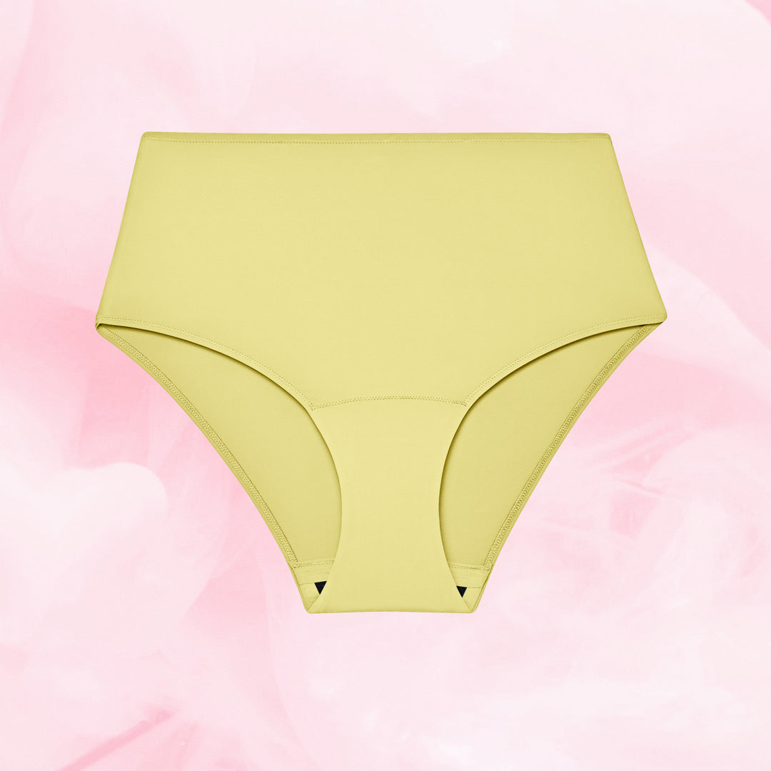 Essentials High Waist Light Pineapple Yellow Front