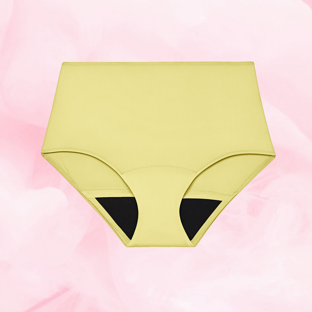 Essentials High Waist Moderate Pineapple Yellow Front