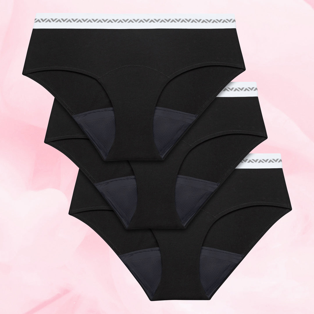 Essentials Hipster Waistband Heavy Black 3er Pack