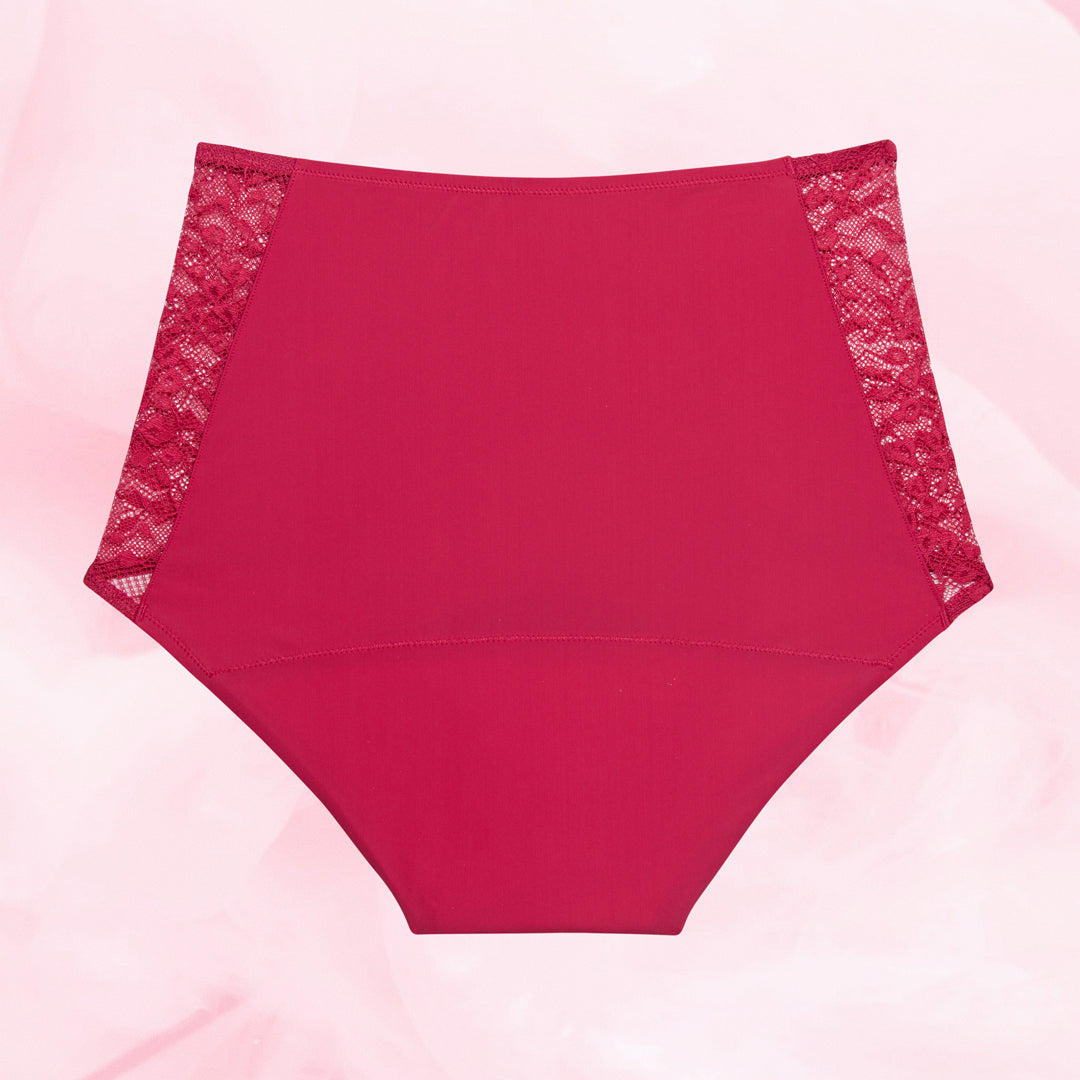 Lush Highwaist Floral Heavy Electric Magenta Back