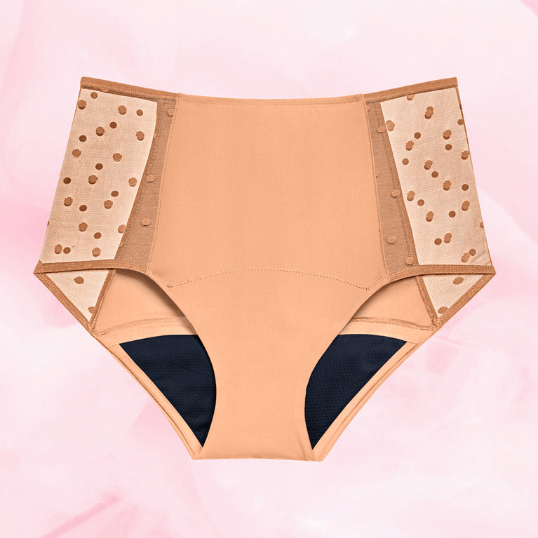 Sensual Lace Highwaist Dots Heavy Apricot Crush Front