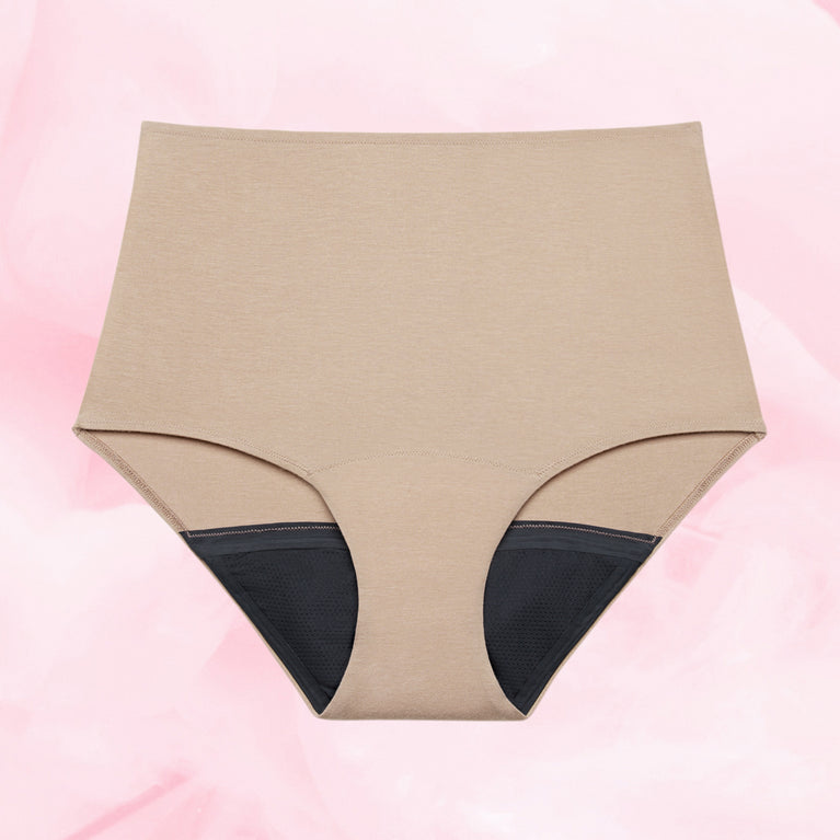 Eco HighWaist heavy beige front white beige