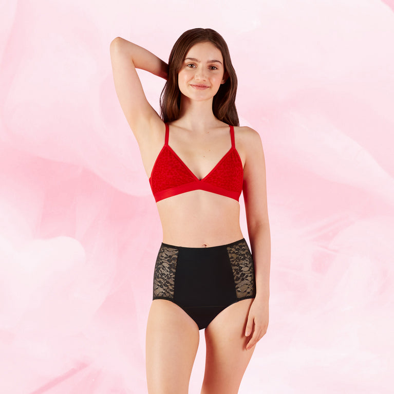 Ellie Highwaist Floral Heavy Black