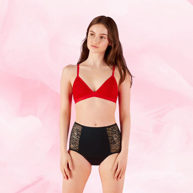 Ellie Highwaist Floral Heavy Black black