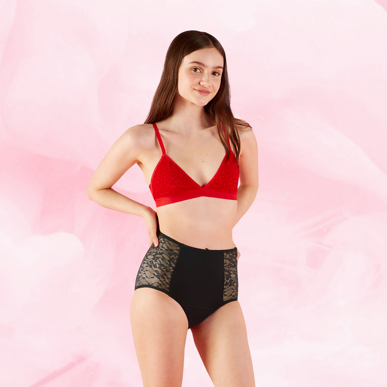 Ellie Highwaist Floral Heavy Black