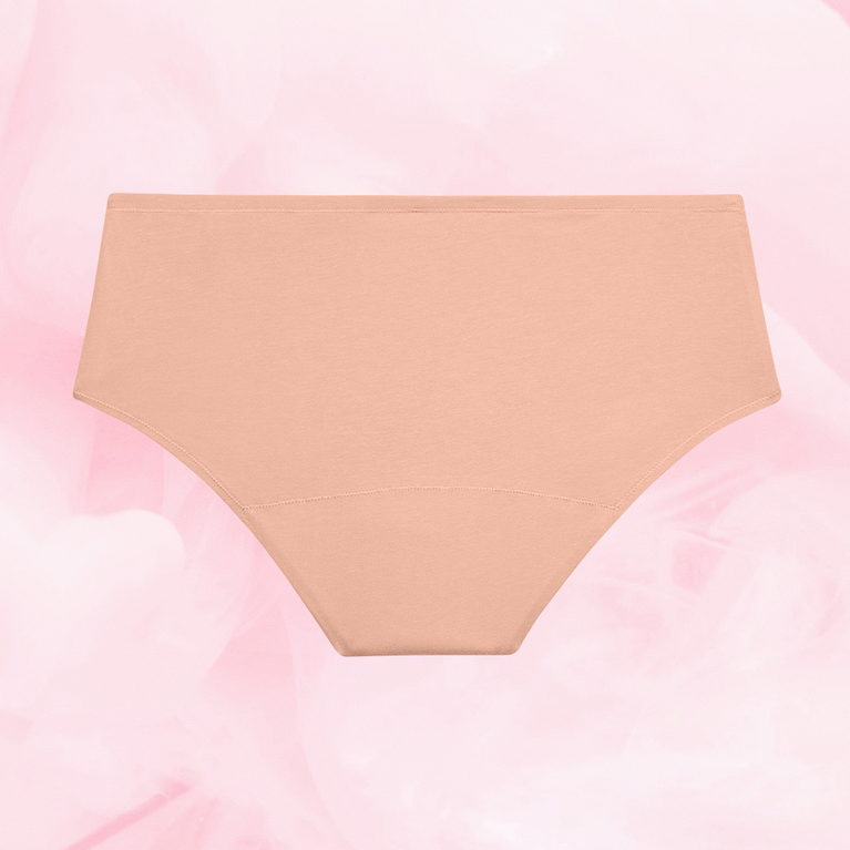 ComfortFit Essentials Hipster Heavy period pants, featuring a close-up of the fabric and design, showcasing reliable, long-lasting protection with ComfortFit gusset and slimline edges.