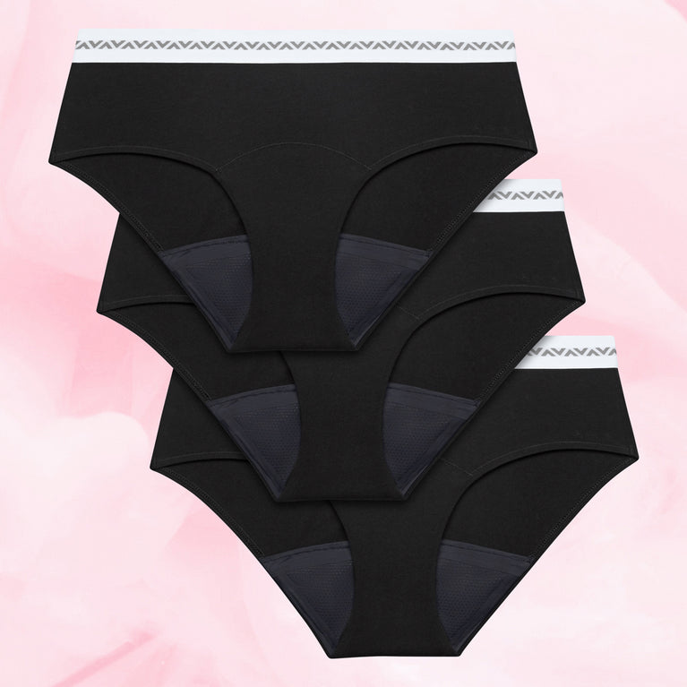 Essentials Hipster Waistband Heavy Black 3er Pack