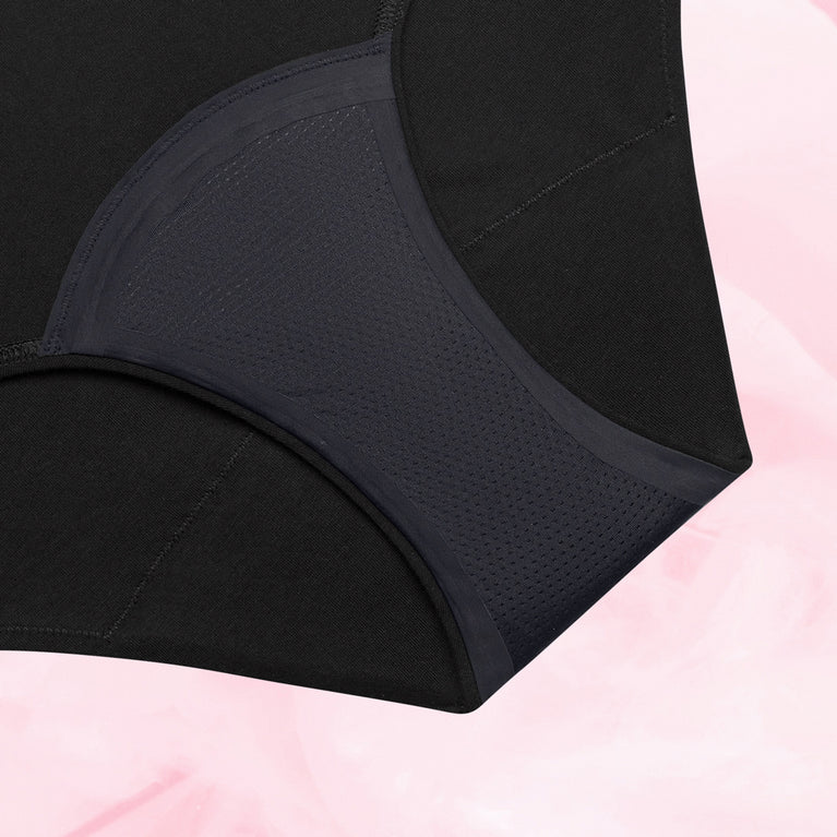 Essentials Hipster Waistband Heavy Black Gusset Front