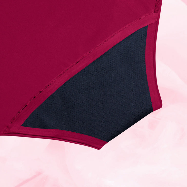 Highwaist Dots Heavy Burgundy Gusset Back