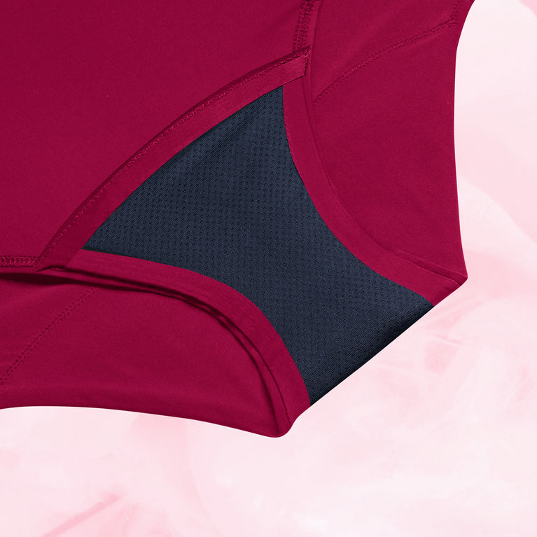 Highwaist Dots Heavy Burgundy Gusset Front burgundy