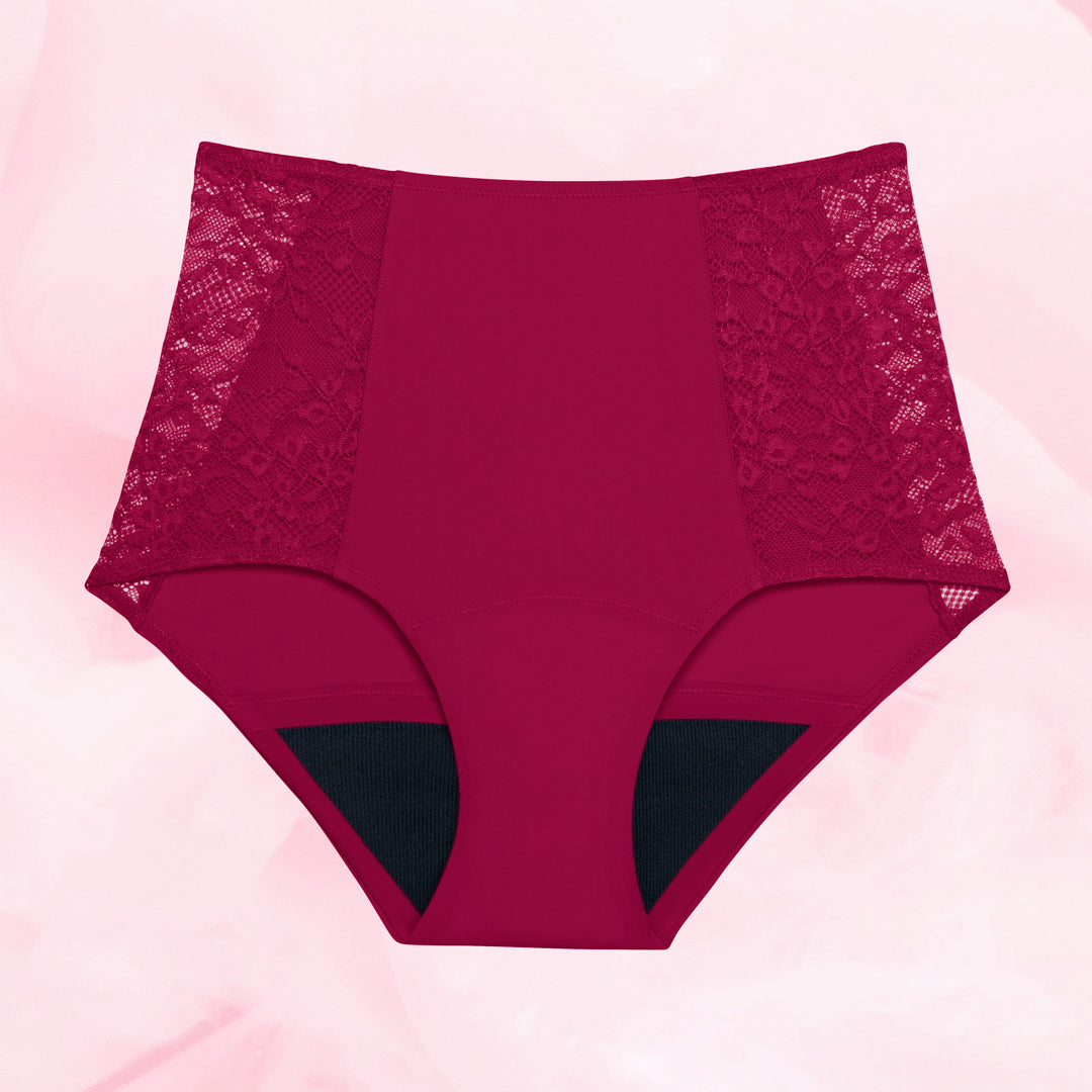 Highwaist Floral Moderate Burgundy Front burgundy