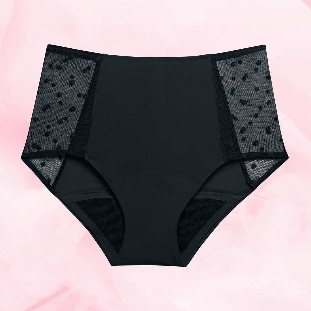 Lush Highwaist Dots Moderate Black Front