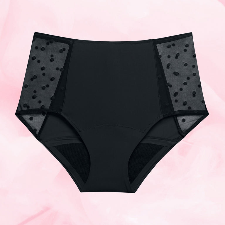 Lush Highwaist Dots Moderate Black Front