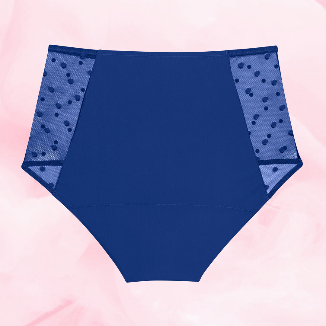 Lush Highwaist Dots Moderate Deep Blue Back