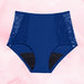 Lush Highwaist Floral Heavy Deep Blue Front White deep-blue