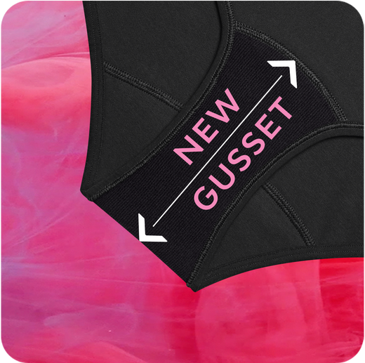 New absorbent gusset made to match every pant size