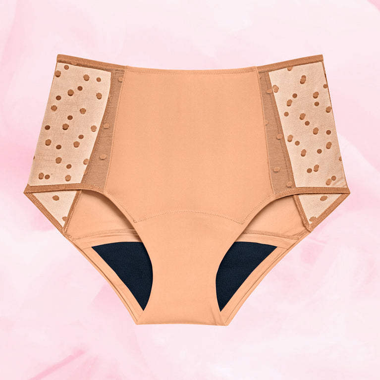 Sensual Lace Highwaist Dots Moderate Apricot Crush Front