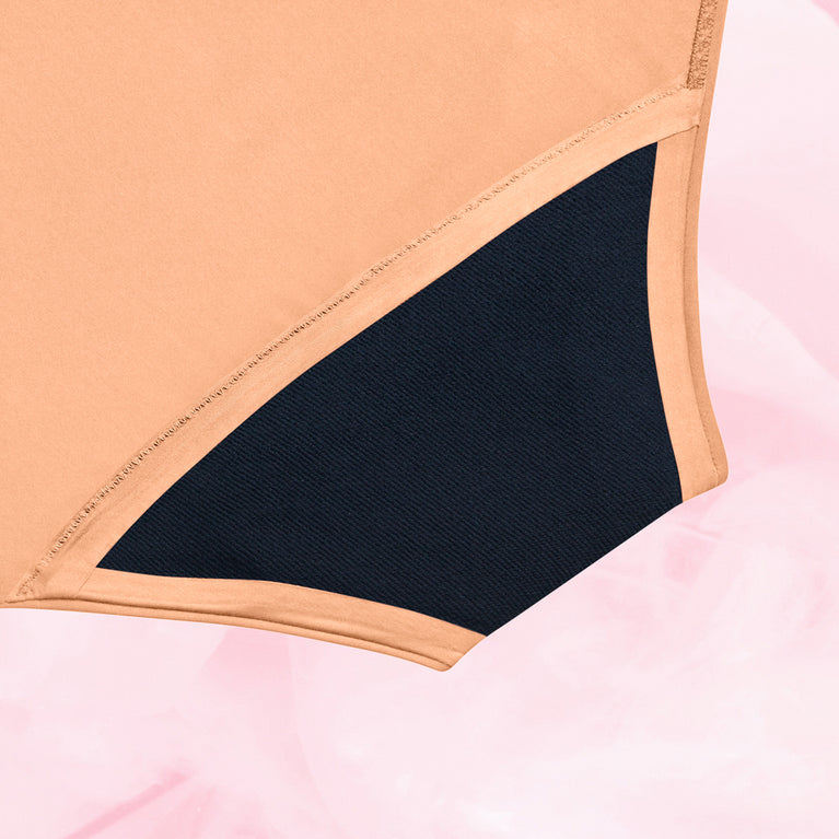 Sensual Lace Highwaist Dots Moderate Apricot Crush Gusset Back White
