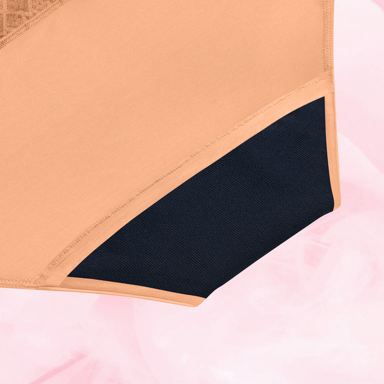 Sensual Lace Hipster Full Lace Moderate Apricot Crush Gusset Back