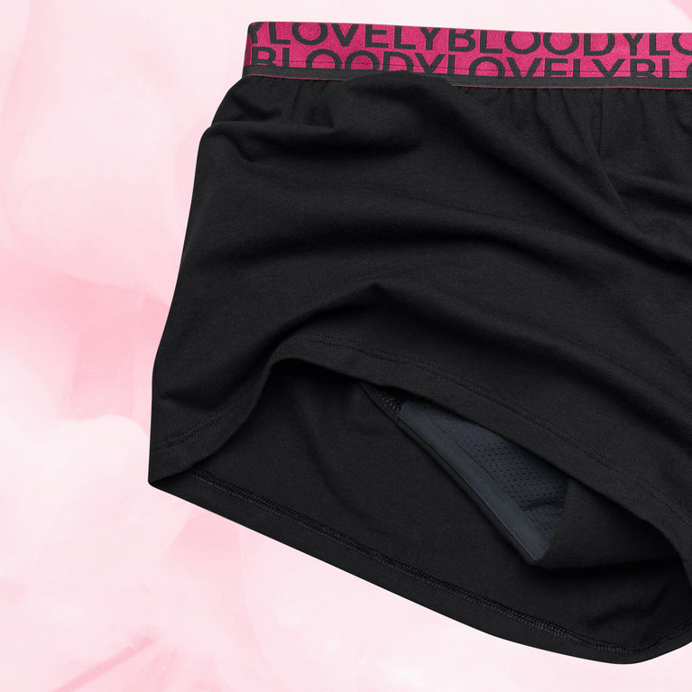 Sleepwear PJShort Overnight Black Back White Detail black