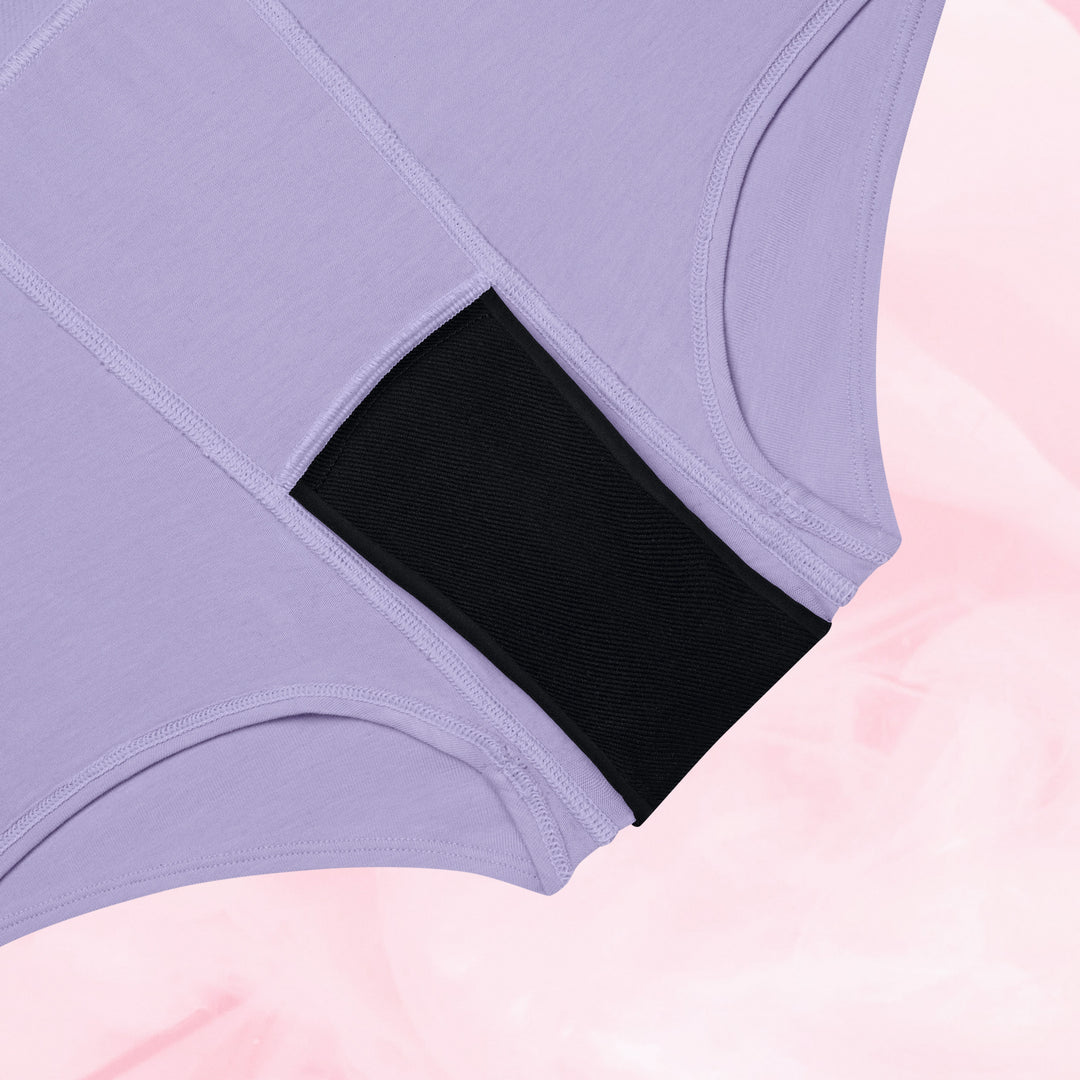 Teens Boxer Moderate period briefs with absorbent gusset panel.