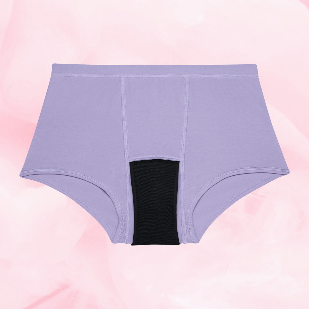 Teens Boxer Moderate women's hip-hugger underwear with black gusset.