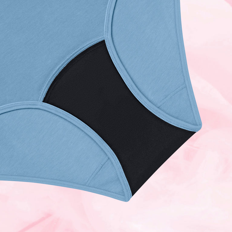 Teens Hipster Moderate underwear with visible black gusset.
