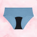 Teens Hipster Moderate high-waisted briefs with black panel.