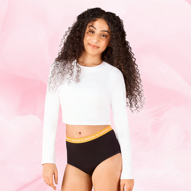 Teens Brief With Fashion Waistband Moderate Black White Jia 0278--black bd2e6e67-ae47-44ec-8e01-d1cfa9eeb764