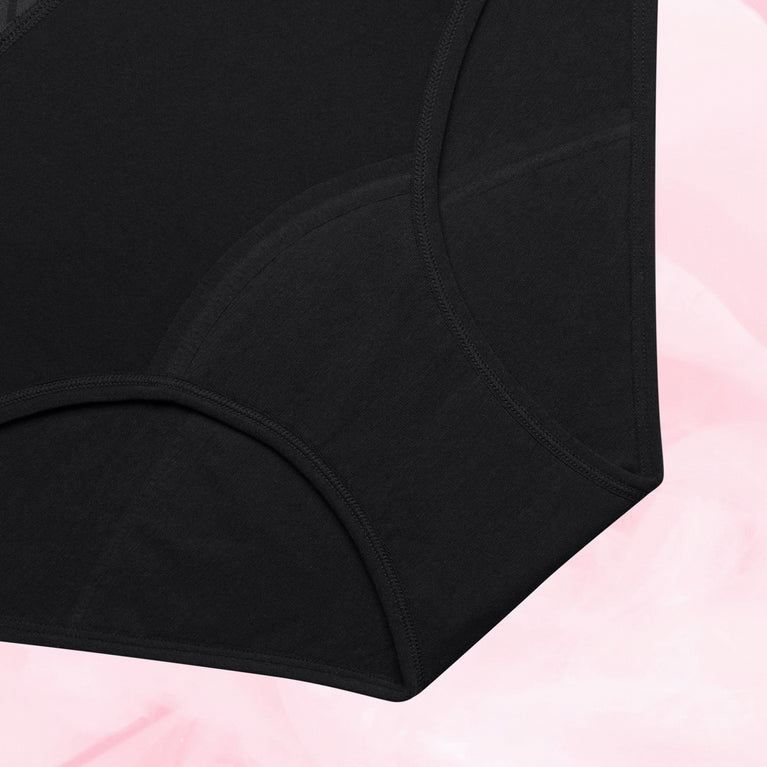 Teens Hipster Moderate Black Gusset Front White--black