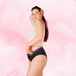 ComfortFit High Leg Light period pants modeled in profile view.