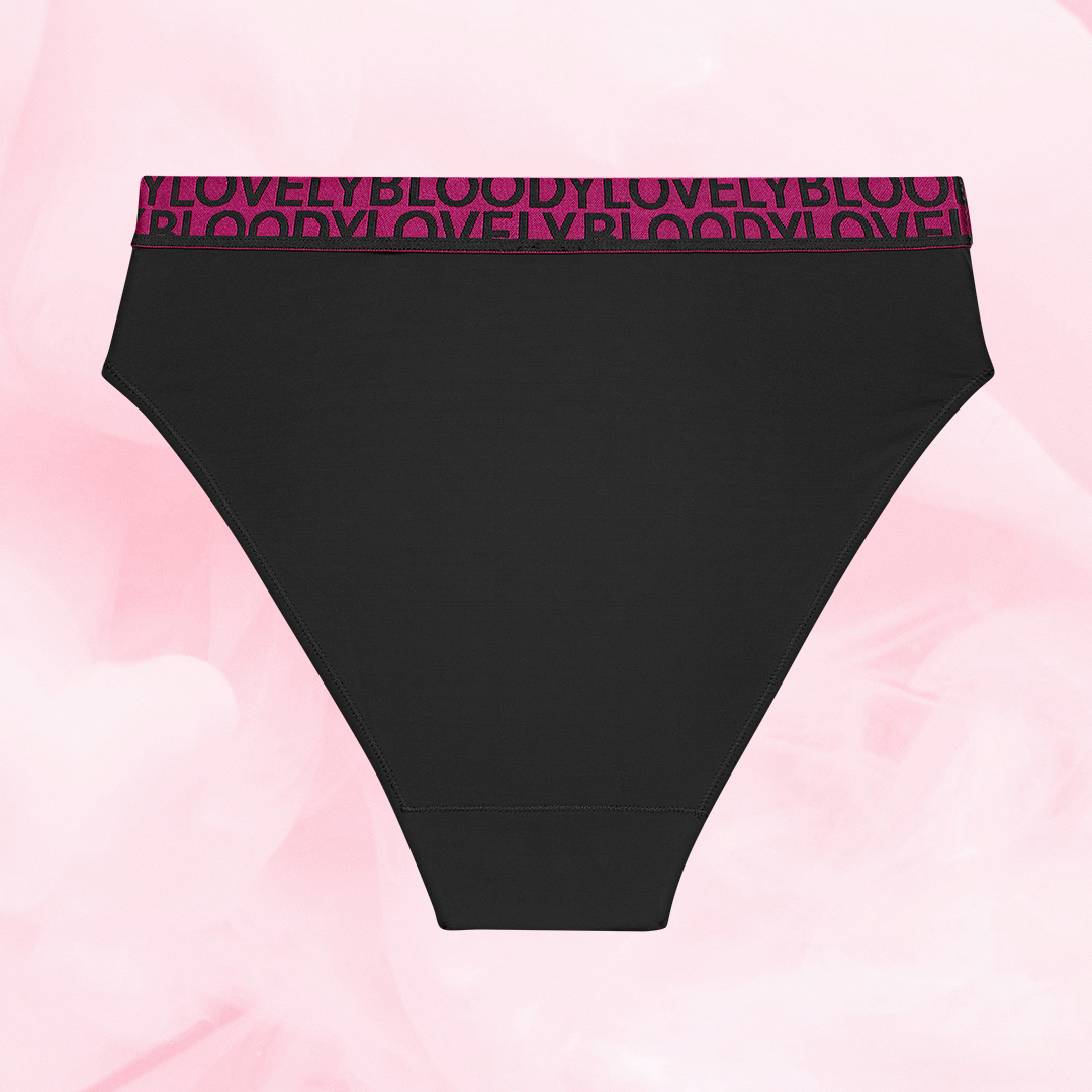 ComfortFit High Leg Light panties with fuchsia BLOODY LOVELY waistband.