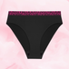 ComfortFit High Leg Light bikini brief with BLOODY LOVELY waistband.