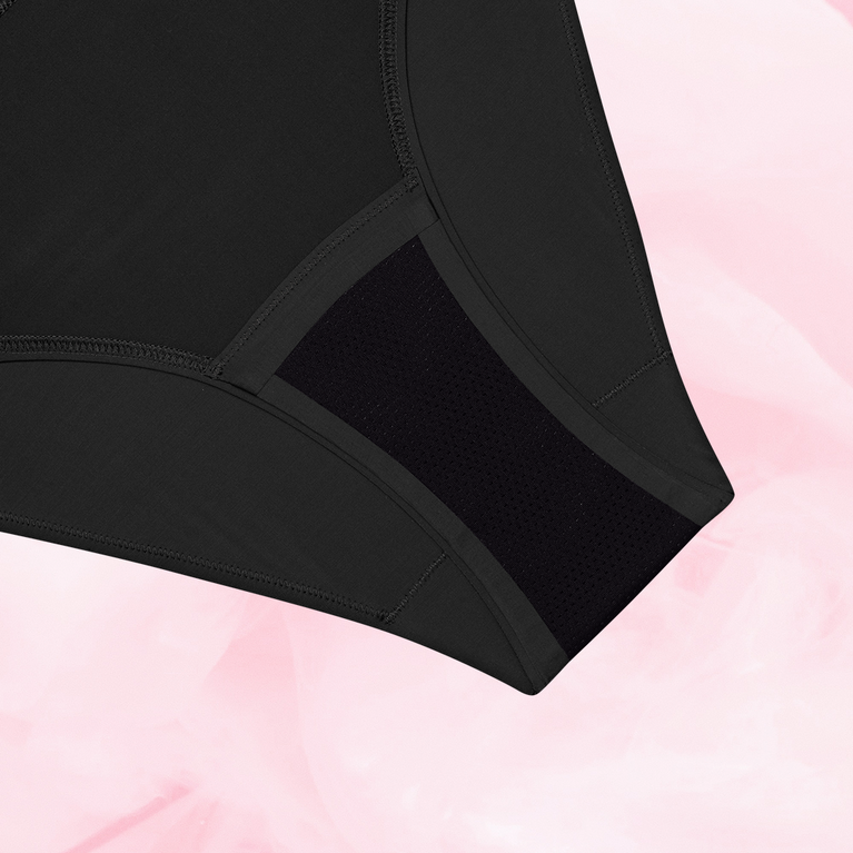 ComfortFit High Leg Light period pants with mesh gusset detail.