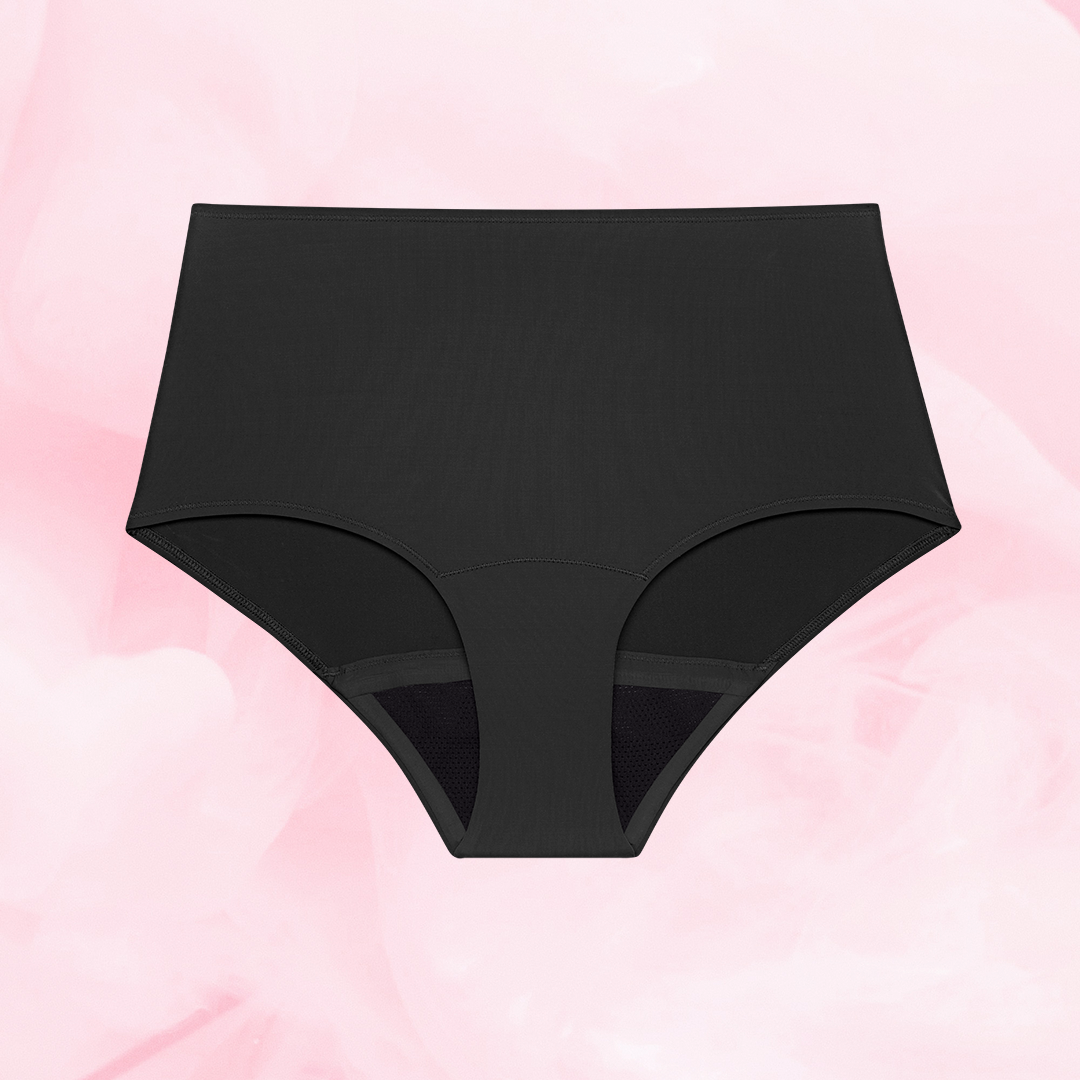 ComfortFit High Waist Heavy reusable period pants, featuring a high-waist design, tailored gusset, and slimline edges for discreet, reliable protection.