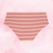 ComfortFit Essentials Hipster Light period pants featuring a striped design, high waist, and slimline edges for discreet protection, offering comfort and confidence for up to 12 hours.