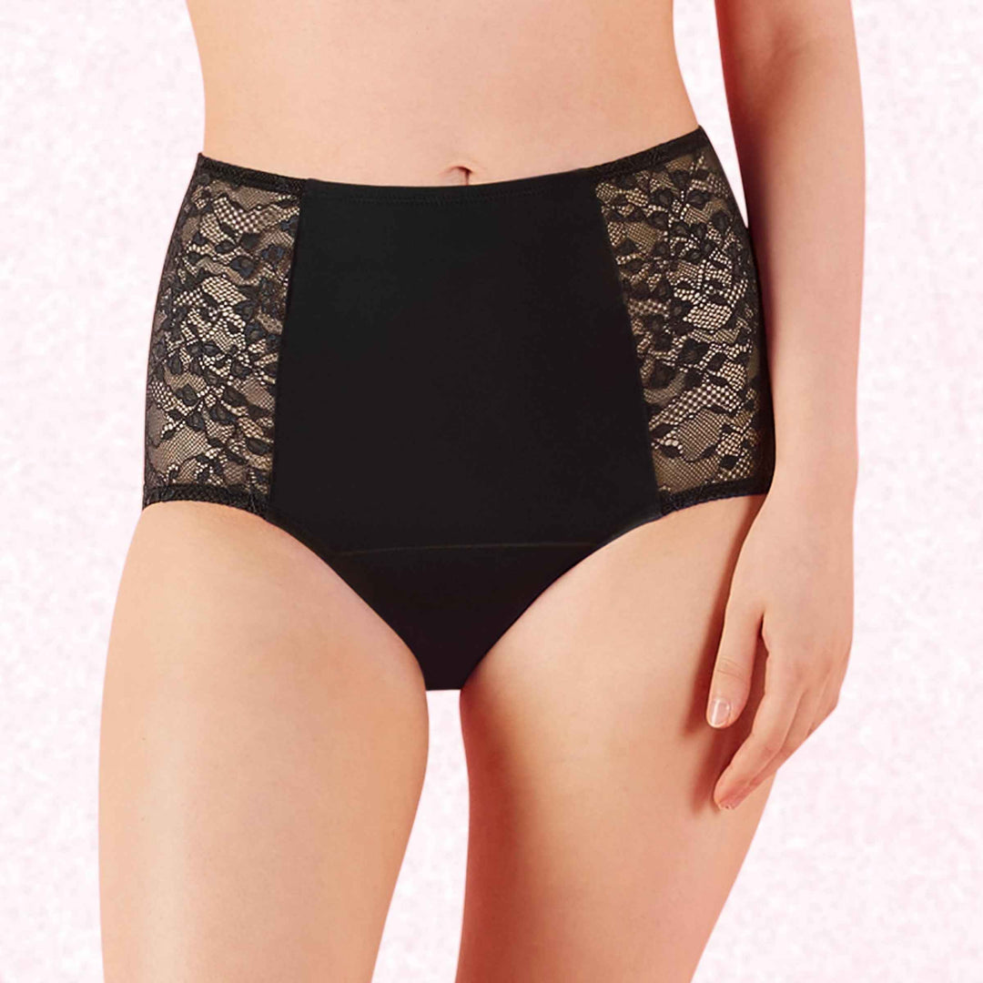 Ellie High Waisted Knickers in Black Lace